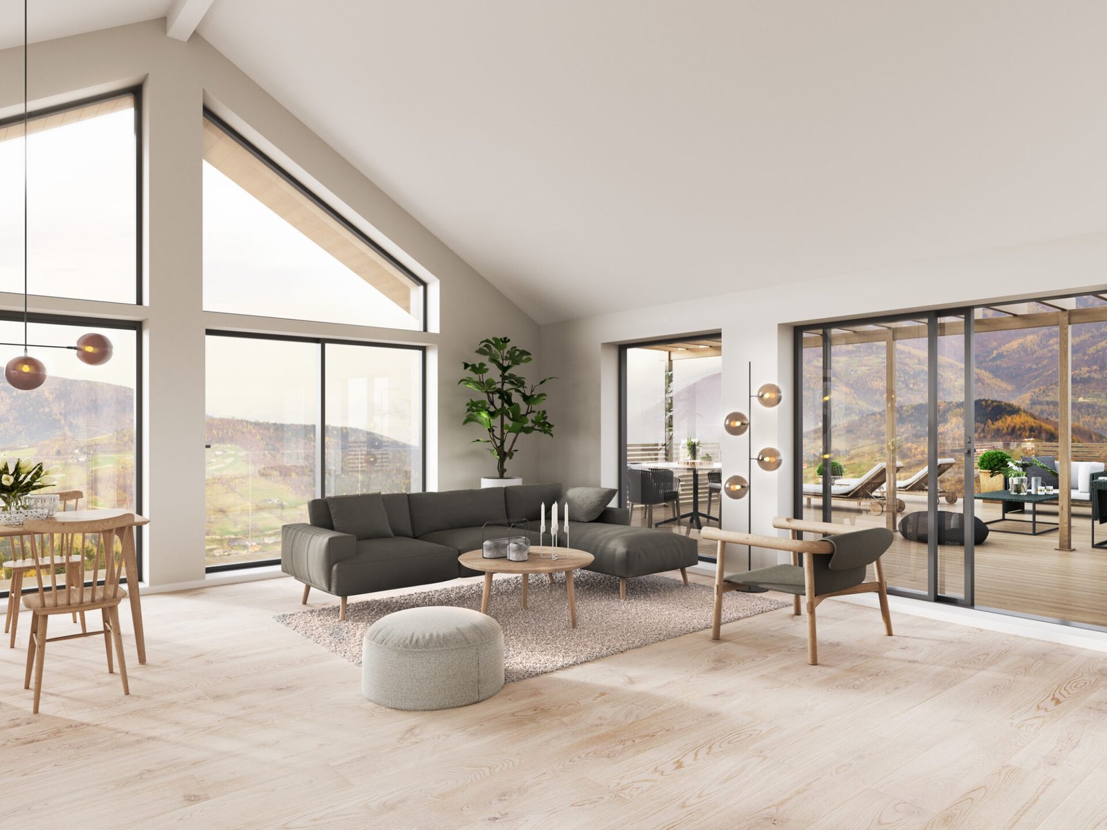 hardwood flooring in living room